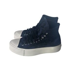 Converse Chuck Taylor All Star Lift Hi Navy Black Floral Lace A08000C Womens 7